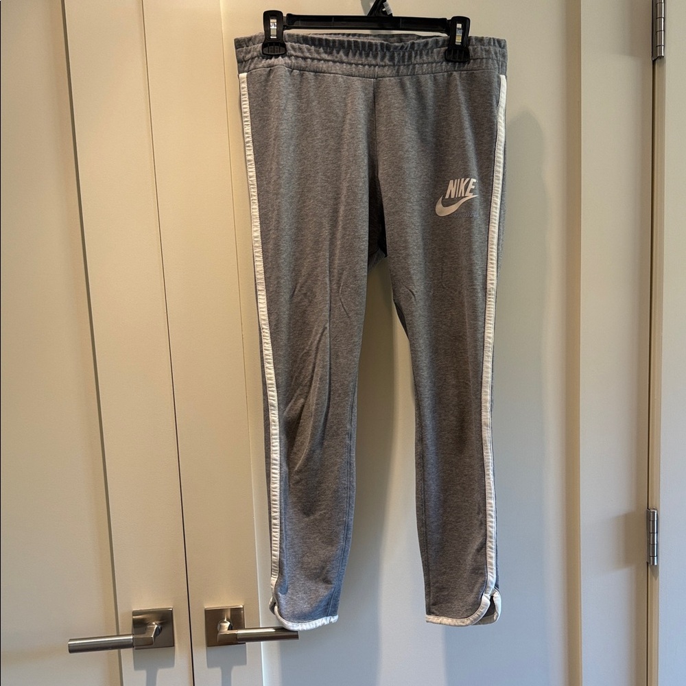 Nike Gray Joggers with White Trim